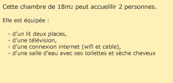 Descriptif et photos de la chambre "Coucher de soleil"